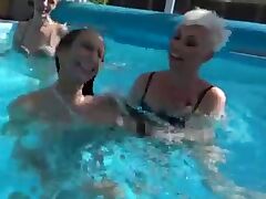 Fucked Up Granny Pool Sex Orgy